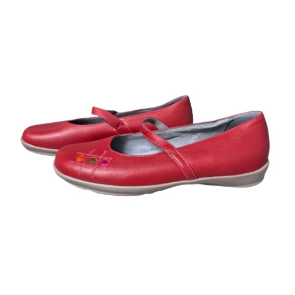 38 Essence by Naot Red Leather Mary Jane Shoes - Picture 2 of 7